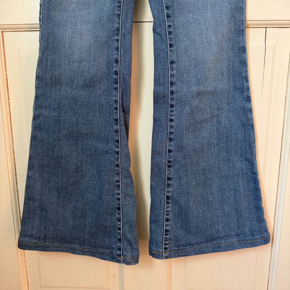 Free People We the Free Jayde Flare Jeans 28 Retro High Rise Hippie Bohemian - Picture 8 of 13